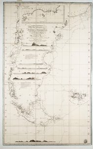 Karte von Chile, Patagonien, Feuerland und den Falklandinseln, um 1798 von Juan de Langara