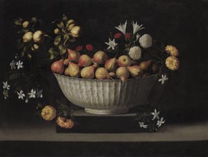 Blumen und Früchte in einer chinesischen Schale, ca. 1645