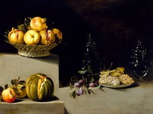 Stillleben mit Früchten und Glaswaren, 1626