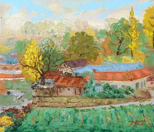 Buntes Herbstdorf