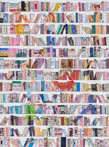 Bunte Bücherregalmuster