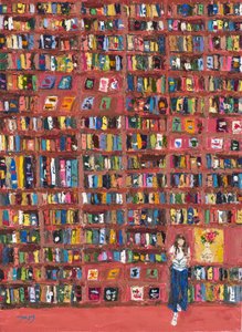 Bunter Bücherregal-Leser