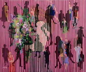Dynamische pinke Menge von Jukyong Park