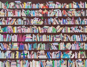 Verspielte Bücherregalmuster