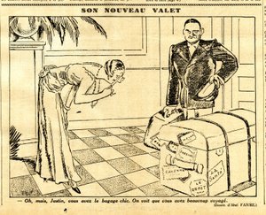 Candide, Satirisch in Schwarz-Weiß von Jules Abel Faivre