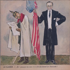 Präsident Woodrow Wilson und Kaiser Wilhelm II., ca. 1917 von Jules Abel Faivre
