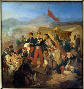 Krimkrieg: Der Militärchirurg Scrive behandelt die Verwundeten nach der Schlacht von Inkermann am 5.11.1854 von Jules Alfred Vincent Rigo