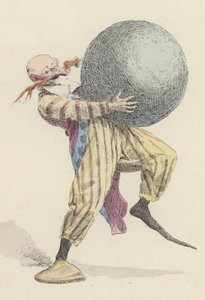Clown hält großen Ball von Jules Arsene (after) Garnier