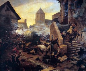 Der Tod von General Moulin während der Kämpfe von Cholet im Jahr 1794 von Jules Benoit Levy