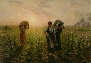 Das Ende des Arbeitstages, 1886-87 von Jules Breton
