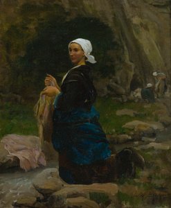 Wäscherin in der Bretagne