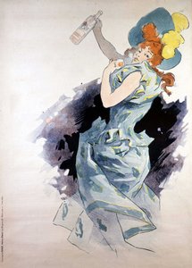 Werbeplakat für Dubonnet, Frau mit einer Flasche, von Jules Chéret von Jules Cheret