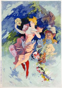 Kunst. Unterhaltung. Die Komödie. Allegorie von Jules Chéret, Frankreich, ca. 1890 (Plakat)