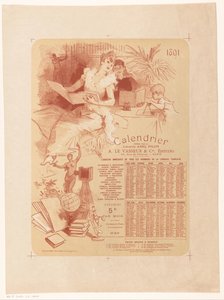Kalender der Buchhandlung Abel Pilon und Verlag A. Le Vasseur & Cie für das Jahr 1891 von Jules Cheret