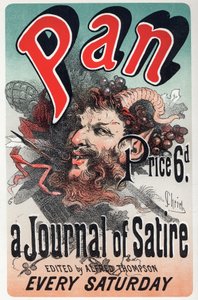 Literatur. Pan, satirische Zeitung. Plakat von Jules Cheret, England, um 1880 von Jules Cheret