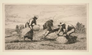 Les lieurs de gerbes von Jules Dupré