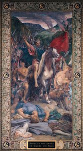 Attila (ca. 406-453) und seine Armee marschieren auf Paris
