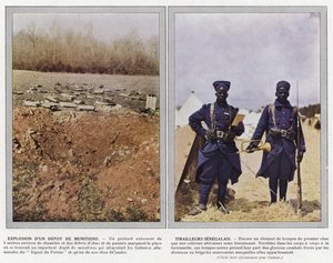 Explosion eines Munitionsdepots, Tirailleurs Senegalais von Jules Gervais Courtellemont