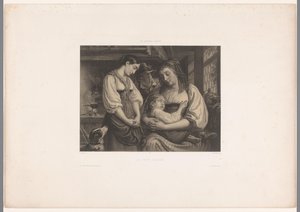 Mutter mit verletztem Kind im Schoß von Jules Hébert
