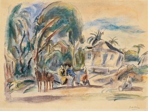 Landschaft, Häuser und Bäume von Jules Pascin