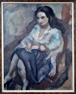 Porträt von Andree. Porträt einer sitzenden Frau von Jules Pascin