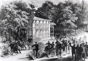 Ein Velocipede-Rennen im Pré Catelan, um 1860-70