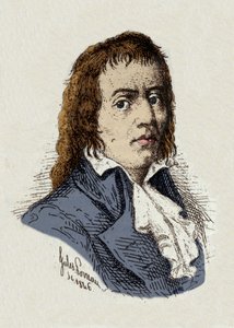 Französische Revolution: „Porträt von Francois Babeuf dit Gracchus (1760-1797) Revolutionär“ Zeichnung von Jules Porreau von Jules Porreau