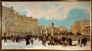 Holzplatz zum Verbrennen am Boulevard du Montparnasse im Januar 1871 von Jules and Guiaud Jacques  Didier