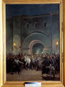 Befreiung der Gefangenen von Mazas am 21. Januar 1871. Mazas war ein Gefängnis in der Nähe von Lyon. Gemälde von Jules Didier (1831-1892) und Jacques Guiaud (1811-1876)