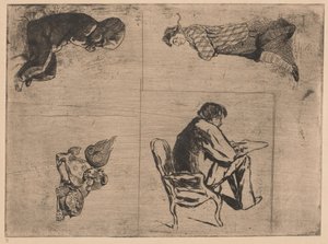 Edmond beim Zeichnen von Jules de Goncourt