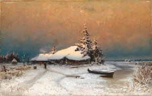 Wintersonnenuntergang, 1887 von Juli Julievich Klever