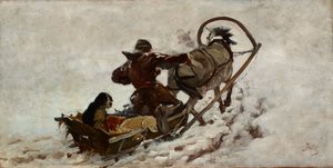 Hunde bei einer Jagd, ca. 1886 von Julian Falat