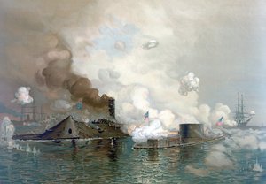 Die Monitor und Merrimac, 9. März 1862 von Julian Oliver Davidson