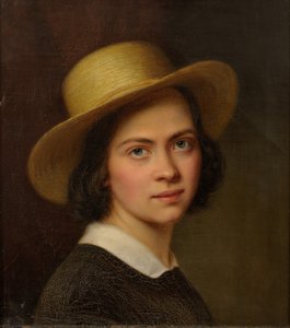 Selbstporträt (mit Strohhut)