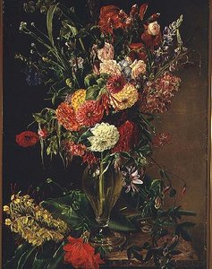 Blumen in einer Glasvase von Julie Wilhelmine Hagen Schwarz