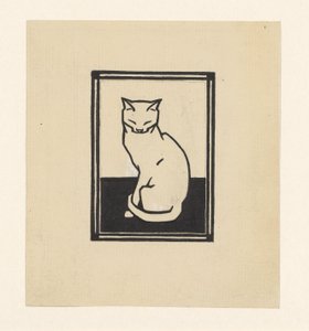 Sitzende Katze mit geschlossenen Augen von Julie de Graag