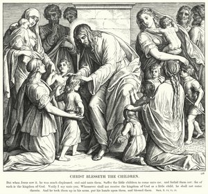 Christus segnet die Kinder (Gravur) von Julius (after) Schnorr von Carolsfeld
