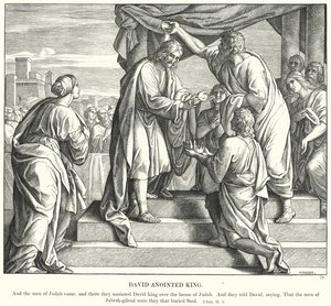 David wird zum König gesalbt (Gravur)