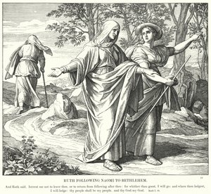 Ruth folgt Naomi nach Bethlehem (Gravur) von Julius (after) Schnorr von Carolsfeld