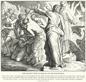 Die Zerstörung von Korah und seinen Anhängern von Julius (after) Schnorr von Carolsfeld