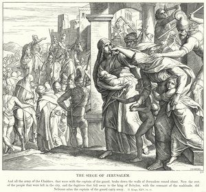 Die Belagerung von Jerusalem (Gravur) von Julius (after) Schnorr von Carolsfeld
