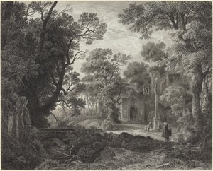 Eine Waldkapelle am Abend