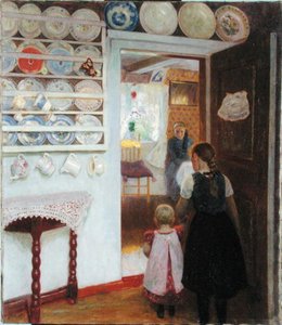 Innenansicht eines Fischerhauses in Finkenwerder von Julius August Friedrich Theodor von Ehren