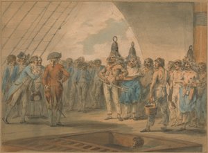 Überquerung der Linie Zeremonie an Bord des Schiffes, "Vestal"
