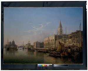 Venedig: Die Riva Degli Schiavoni, Blick nach Westen mit der Punta Della Dogana von Julius Eduard Wilhelm Helfft
