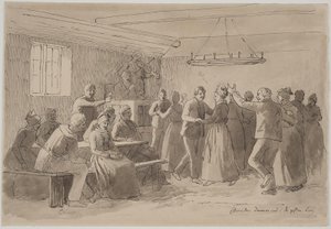 Die Braut tanzt in die Gesellschaft der Verheirateten von Julius Exner