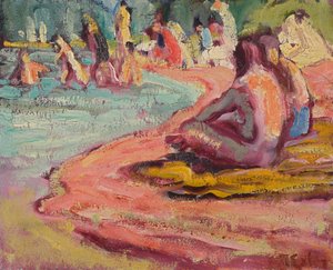 Badende am Strand