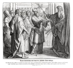 Aarons Priestertum wird bestätigt, Numeri