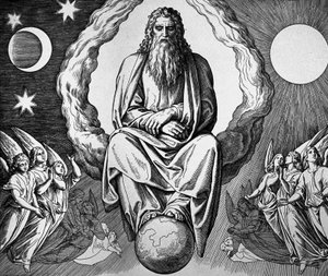 Gott ruht nach der Erschaffung der Welt