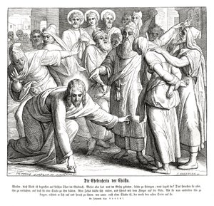 Jesus und die Ehebrecherin, Evangelium nach Johannes von Julius Schnorr von Carolsfeld